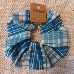 Blue Checkered Hair XL Scrunchie